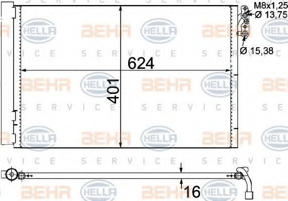 HELLA 8FC351302611 Конденсатор, кондиционер