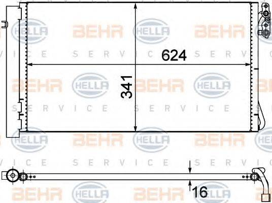 HELLA 8FC351302621 Конденсатор, кондиционер