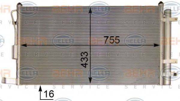 HELLA 8FC351303241 Конденсатор, кондиционер