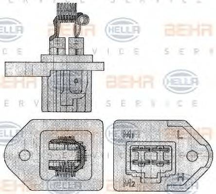 HELLA 9ML351303301 Сопротивление, вентилятор салона