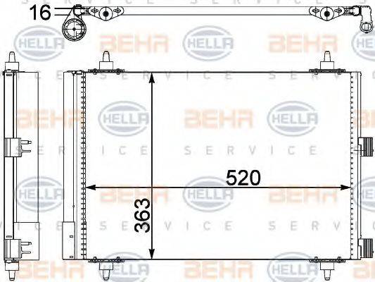 HELLA 8FC351303371 Конденсатор, кондиционер