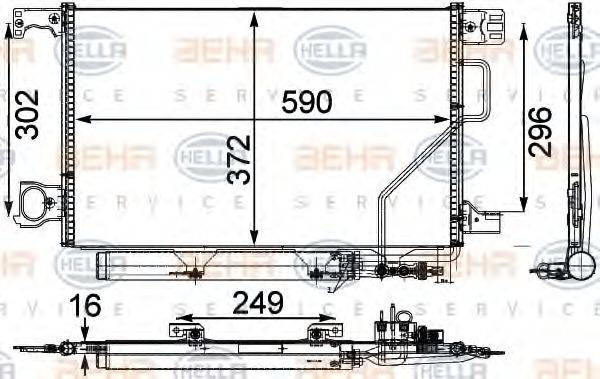 HELLA 8FC351303411 Конденсатор, кондиционер