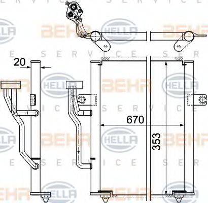 HELLA 8FC351303521 Конденсатор, кондиционер