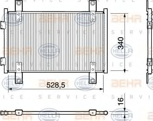 HELLA 8FC351303581 Конденсатор, кондиционер