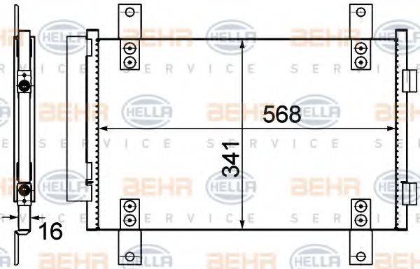 HELLA 8FC351303611 Конденсатор, кондиционер