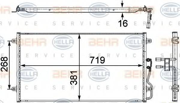 HELLA 8FC351303701 Конденсатор, кондиционер