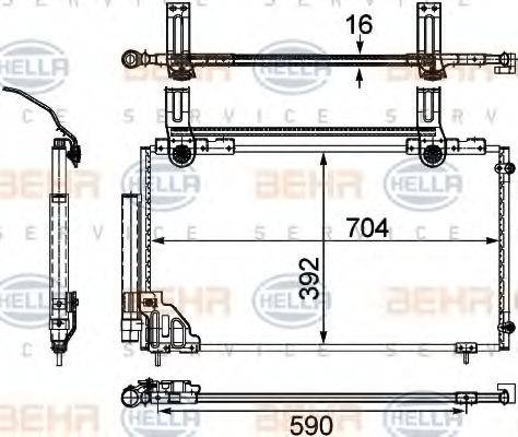 HELLA 8FC351303761 Конденсатор, кондиционер