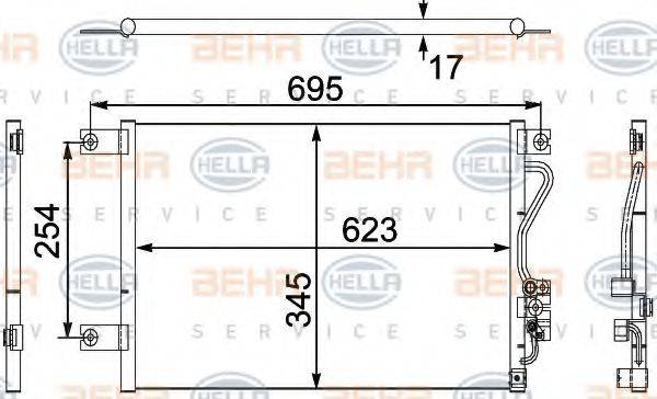 HELLA 8FC351304211 Конденсатор, кондиционер