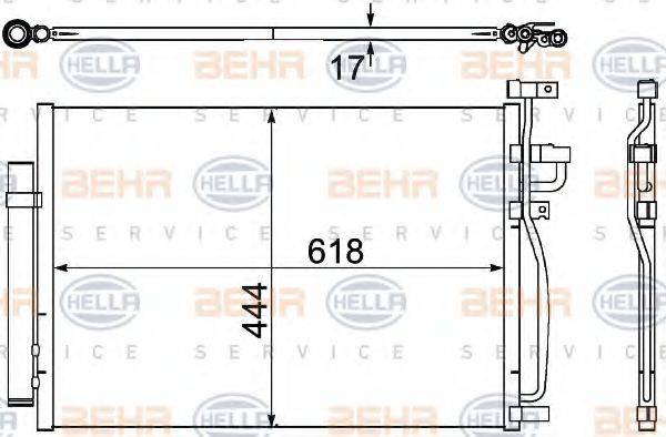 HELLA 8FC351304311 Конденсатор, кондиционер