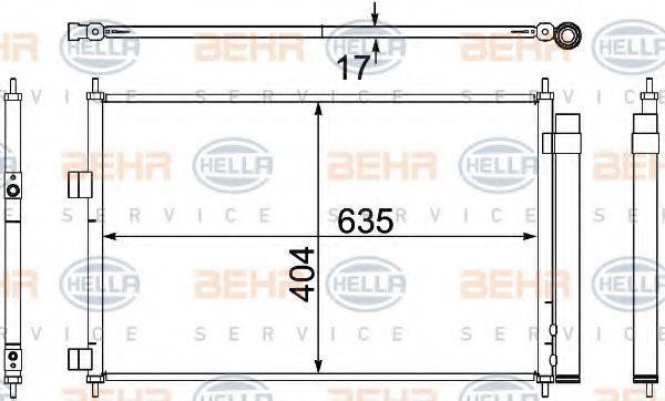 HELLA 8FC351304341 Конденсатор, кондиционер