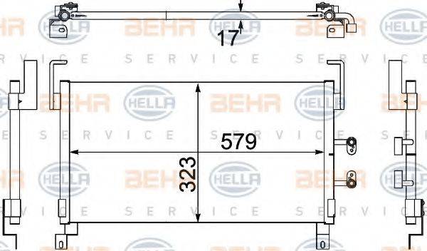 HELLA 8FC351304371 Конденсатор, кондиционер