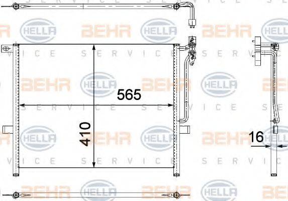 HELLA 8FC351304511 Конденсатор, кондиционер