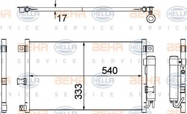 HELLA 8FC351304741 Конденсатор, кондиционер