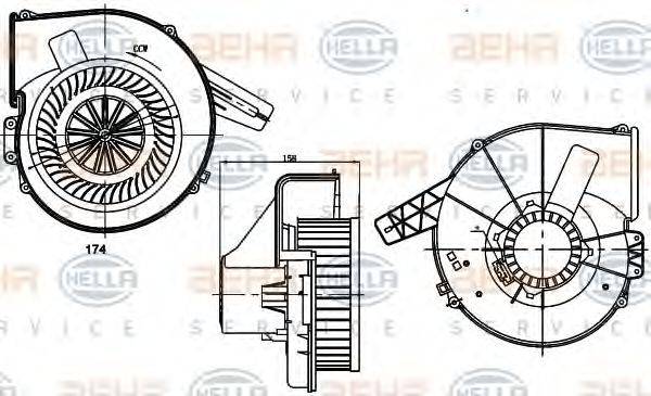 HELLA 8EW351304801 Вентилятор салона