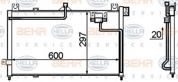 HELLA 8FC351306121 Конденсатор, кондиционер