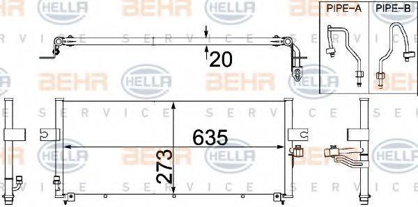 HELLA 8FC351306341 Конденсатор, кондиционер