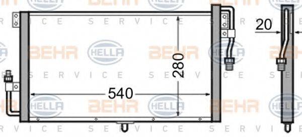 HELLA 8FC351306401 Конденсатор, кондиционер