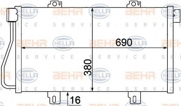 HELLA 8FC351306681 Конденсатор, кондиционер