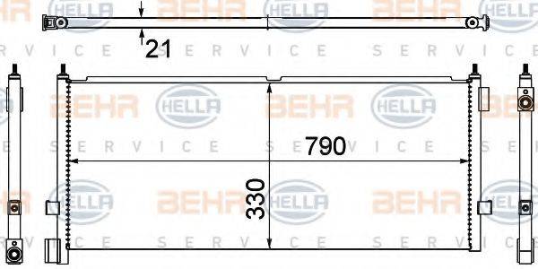 HELLA 8FC351307311 Конденсатор, кондиционер