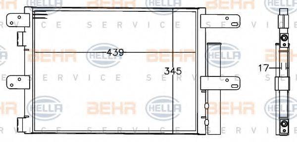 HELLA 8FC351307601 Конденсатор, кондиционер