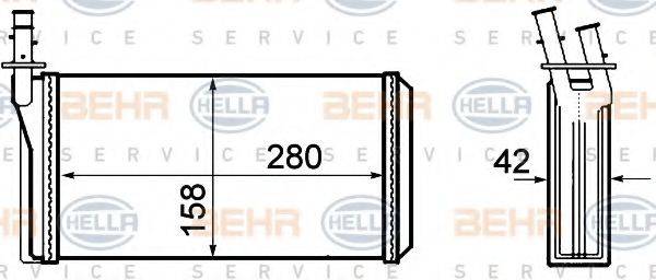 HELLA 8FH351308401 Теплообменник, отопление салона