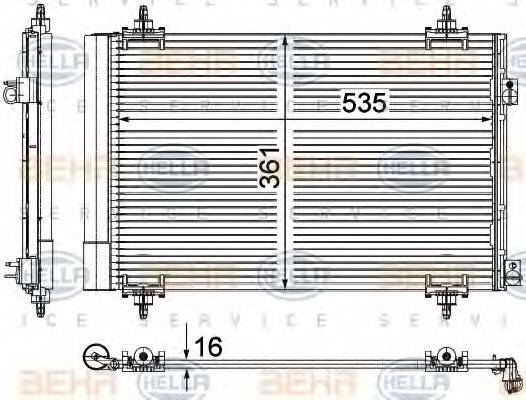 HELLA 8FC351309351 Конденсатор, кондиционер