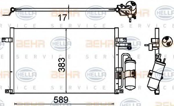 HELLA 8FC351310721 Конденсатор, кондиционер