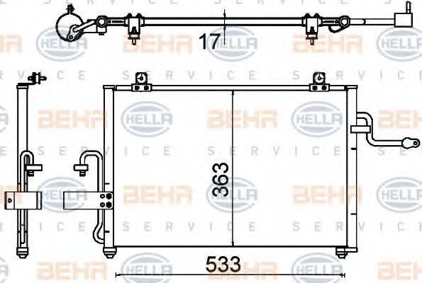 HELLA 8FC351310731 Конденсатор, кондиционер