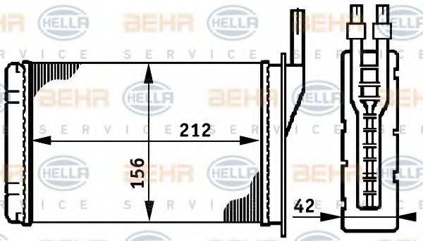 HELLA 8FH351311051 Теплообменник, отопление салона