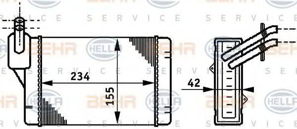 HELLA 8FH351311061 Теплообменник, отопление салона