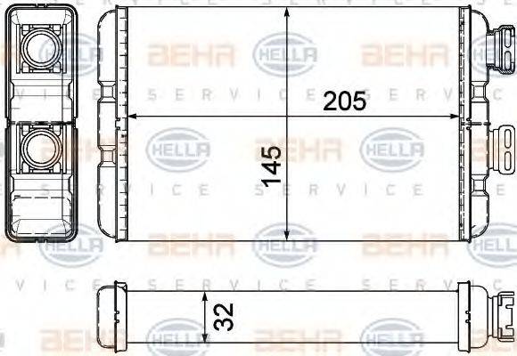 HELLA 8FH351311321 Теплообменник, отопление салона