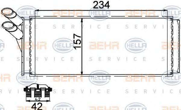 HELLA 8FH351311421 Теплообменник, отопление салона