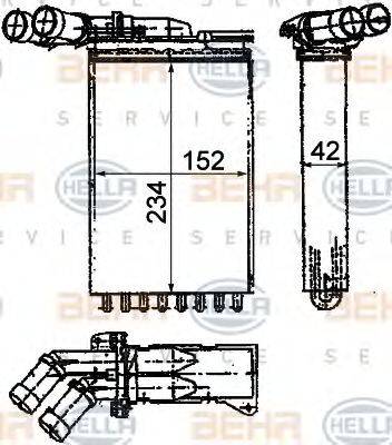 HELLA 8FH351312171 Теплообменник, отопление салона