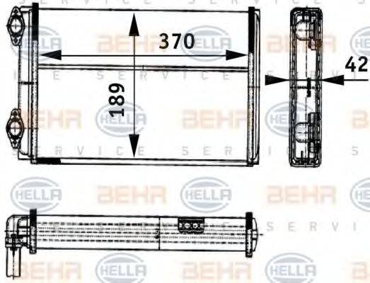 HELLA 8FH351312421 Теплообменник, отопление салона