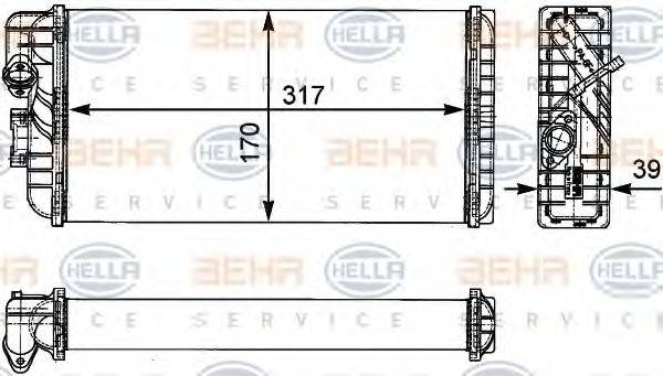 HELLA 8FH351312431 Теплообменник, отопление салона