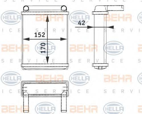 HELLA 8FH351312521 Теплообменник, отопление салона