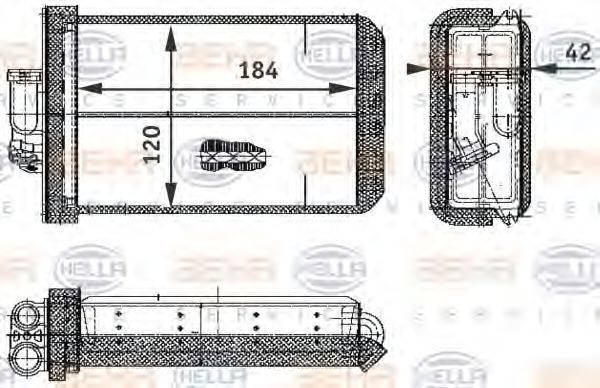 HELLA 8FH351312781 Теплообменник, отопление салона