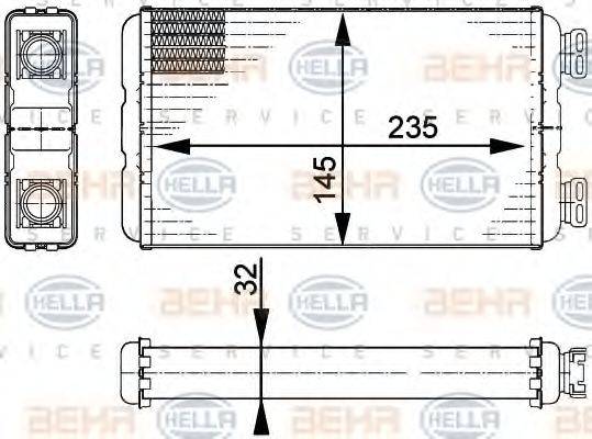 HELLA 8FH351313011 Теплообменник, отопление салона