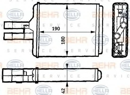 HELLA 8FH351313141 Теплообменник, отопление салона