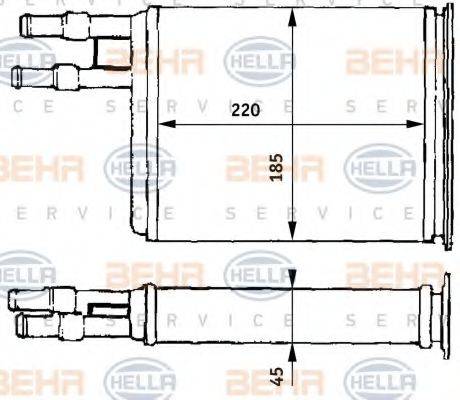 HELLA 8FH351313171 Теплообменник, отопление салона