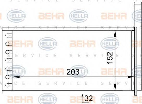 HELLA 8FH351313231 Теплообменник, отопление салона