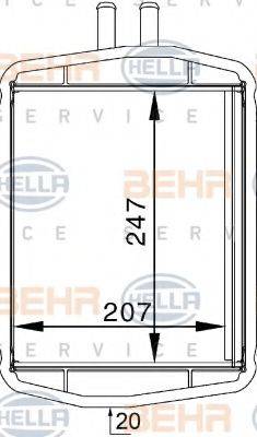 HELLA 8FH351313241 Теплообменник, отопление салона