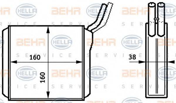 HELLA 8FH351313261 Теплообменник, отопление салона