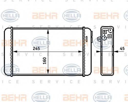 HELLA 8FH351313281 Теплообменник, отопление салона