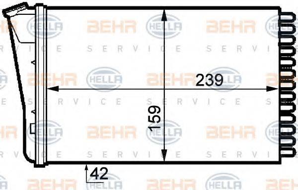 HELLA 8FH351313291 Теплообменник, отопление салона