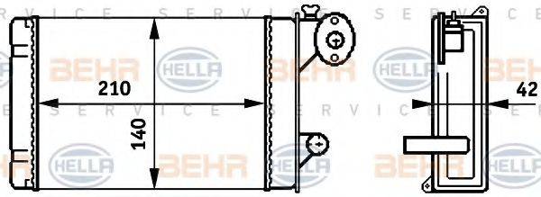 HELLA 8FH351313341 Теплообменник, отопление салона