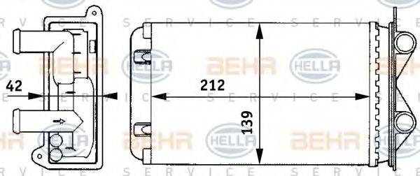 HELLA 8FH351313401 Теплообменник, отопление салона