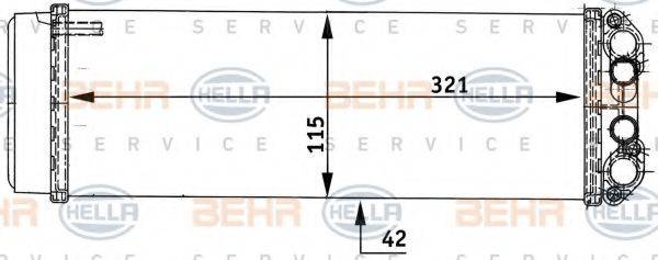 HELLA 8FH351313491 Теплообменник, отопление салона