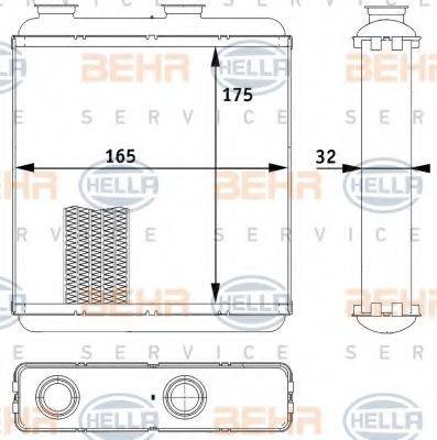 HELLA 8FH351313541 Теплообменник, отопление салона