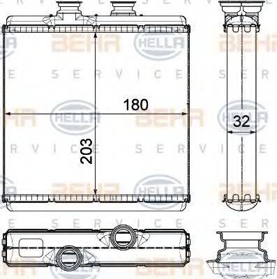 HELLA 8FH351315411 Теплообменник, отопление салона